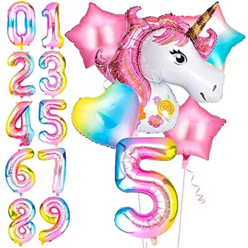 Unicorn Balloons Birthday Decorations for Girls 5th Party  4