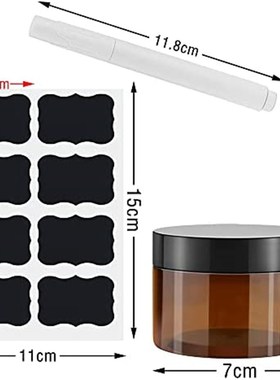 WYKOO 12 Pack 4oz Amber Plastic Jars with Lids and Labels  R