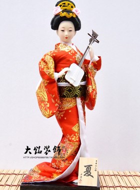 精品日本人偶人形绢人12寸手工娃娃日式工艺装饰酒店餐厅摆件用品