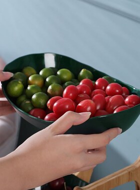 极速2/3 Tiers Plastic Fruit Plates With Wood Holder Oval Ser