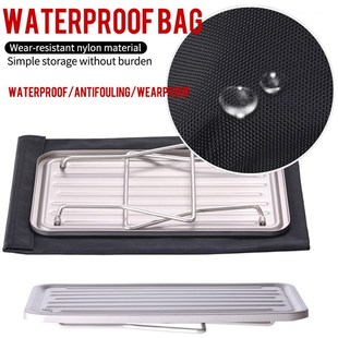 1pc Titanium Foldable Table Camping BBQ Grill Grate Ultralig