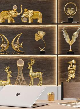 轻奢办公室酒柜装饰品摆件现代乔迁新家居客厅玄关电视柜高端大气