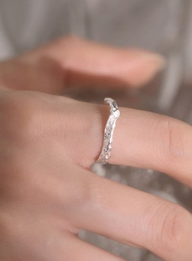 925液态熔岩不规则戒指女百搭戒指尾戒关节戒ins风网红