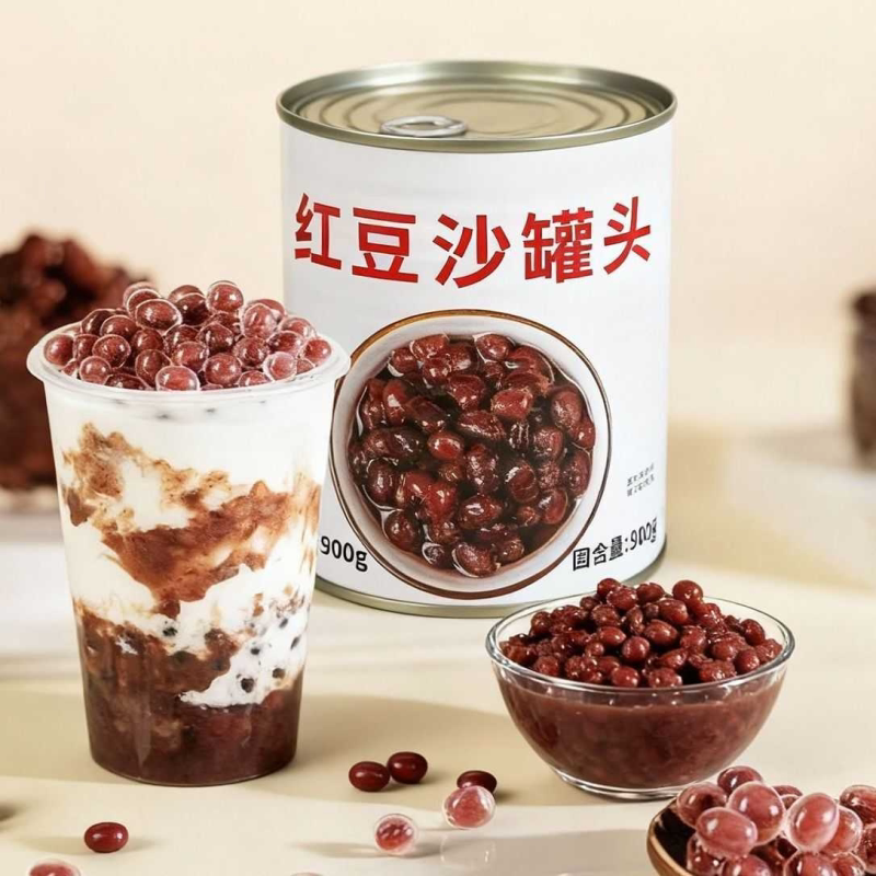 红豆沙罐头900g/罐奶茶烘焙专用原料绵密免熬煮商用