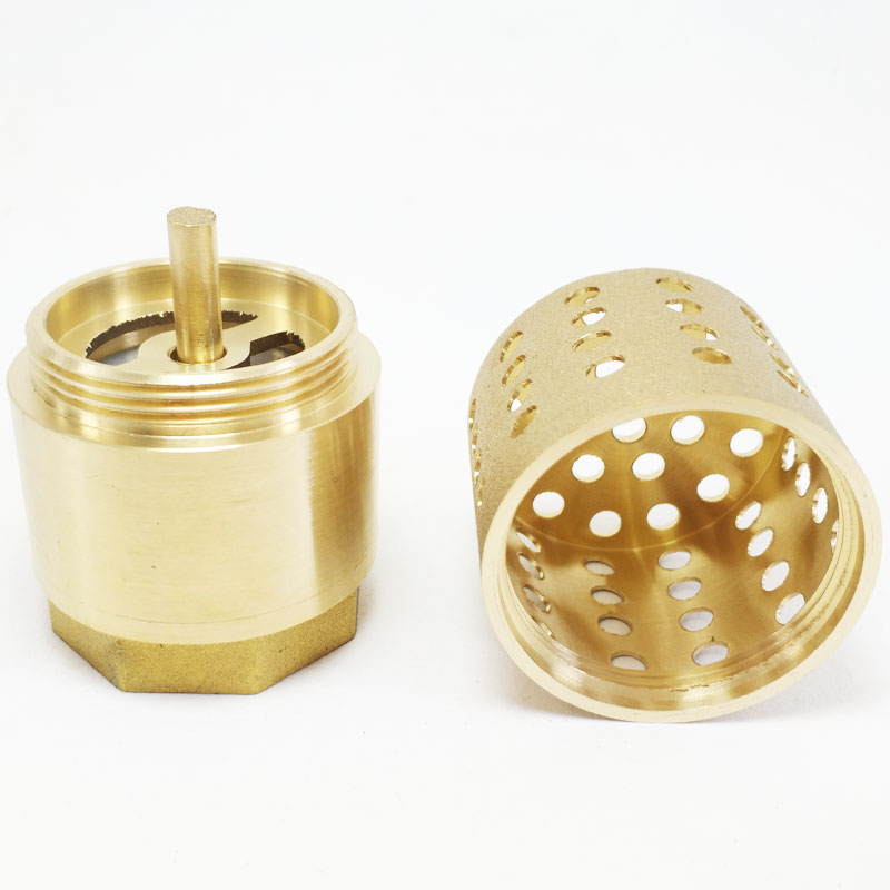 全铜新款1寸铜吸水泵进水过滤止回阀内单向阀井底阀铜滤W网DN25销