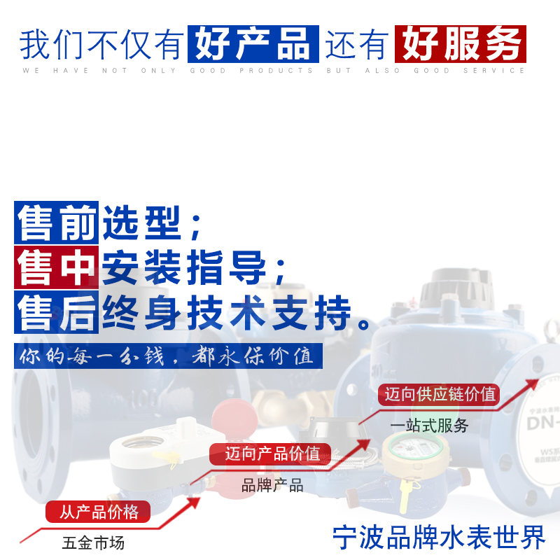 宁波4分6分DN15-50家用旋翼湿式数字总厂国标水表LXS-15E-50E