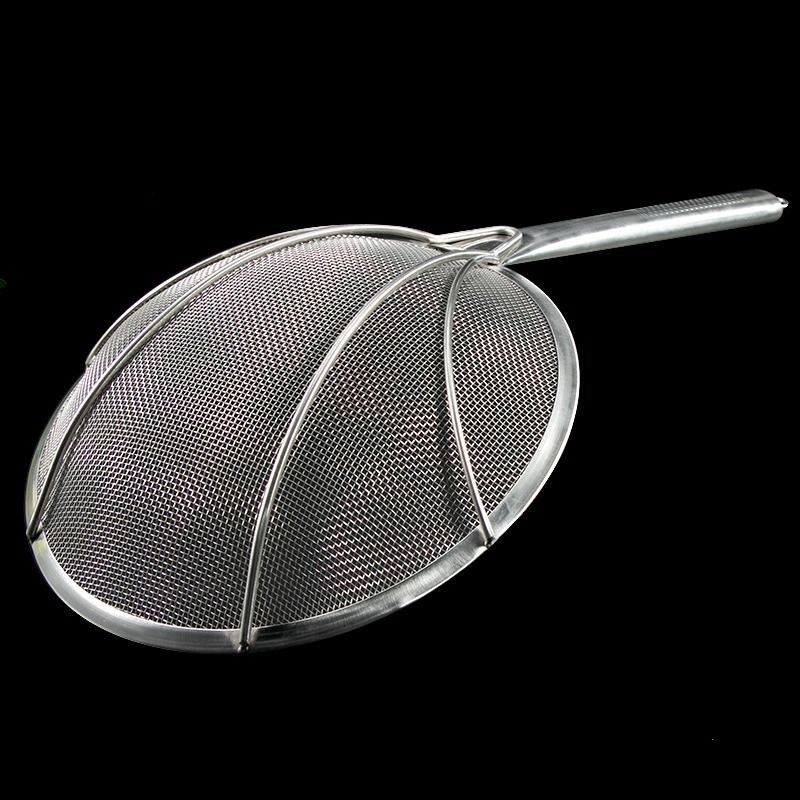 热销不锈钢漏勺大号商用厨房过滤网油炸密漏网捞面大捞勺捞篱笊篱