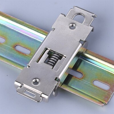 热销导轨安装开关电源固定支架固态继电器散热底座35mm DIN铁镀镍