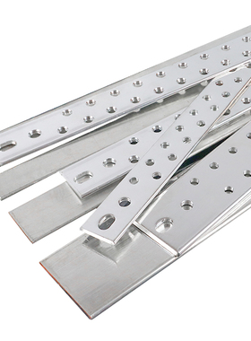 热销镀锡铜排紫铜条扁条片接地紫铜排零排3X30mm40*5加工冲孔镀锌