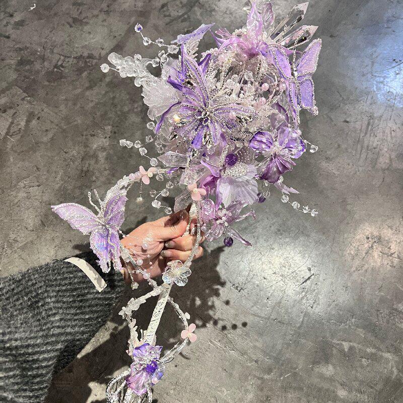江梦设计[莫奈花园]西式权杖手捧花新娘捧花婚礼手工闺蜜结婚礼物