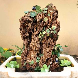 吸水石原石假山室内流水摆件鱼缸造景真石头盆景自然风景爆款包邮
