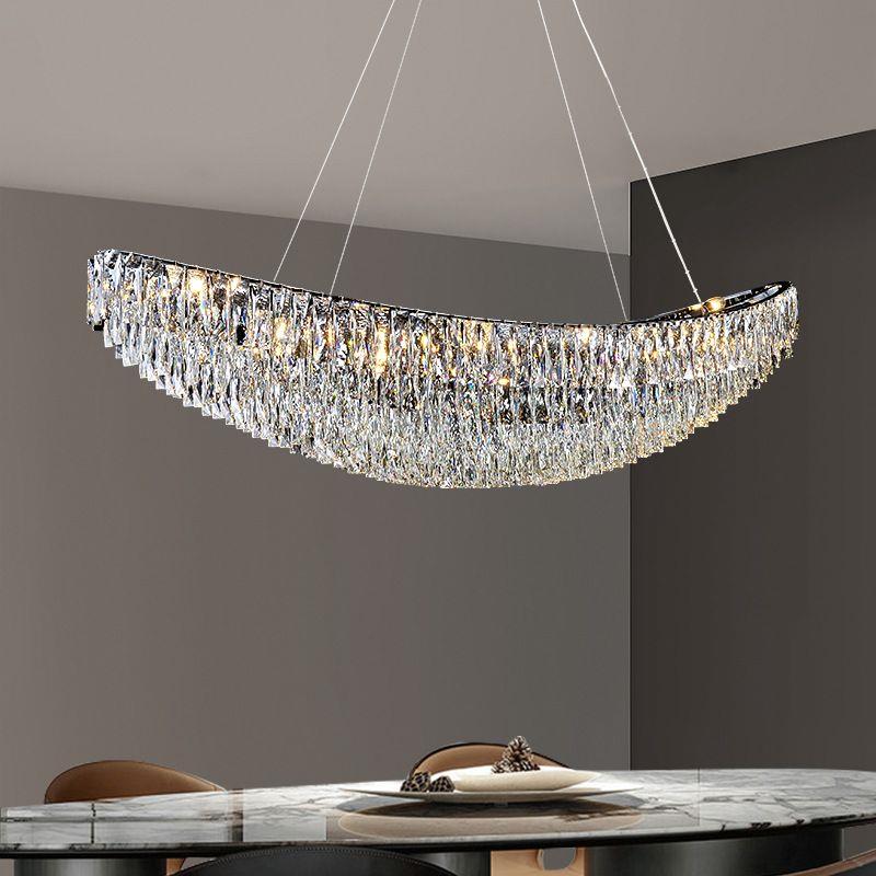 意式轻奢吊灯餐厅灯大气水晶灯设计师创意饭厅灯新款餐厅灯具