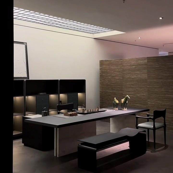 新中式实木茶桌椅组合现代简约轻奢家用小户型胡桃木茶台泡茶桌