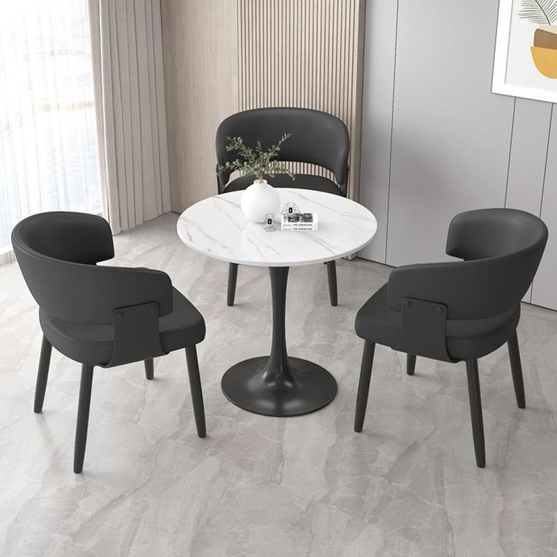 现代简约岩板接待洽谈桌椅组合阳台休闲桌咖啡奶茶店办公室会客桌