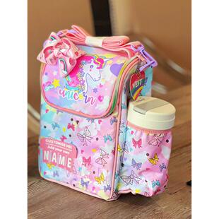 卡通小学生午餐盒袋儿童可爱午餐袋保温野餐户外午餐信使袋，与米