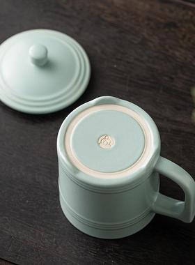 陶瓷茶杯天蓝汝窑高档水GB-54465杯开可办公杯片量养杯子办公室大