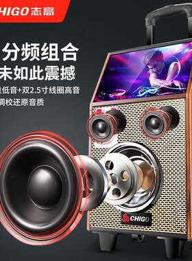 志高新款牙箱高393外清音屏家庭KTV 广场舞户拉杆蓝音响大功率广