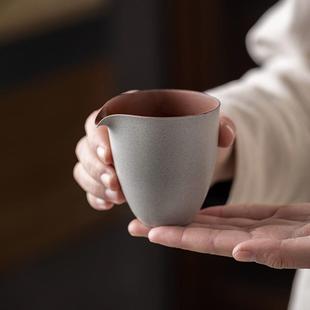三点水粗陶公道杯匀杯单茶海分茶器茶道配件办公家用简约功夫茶具