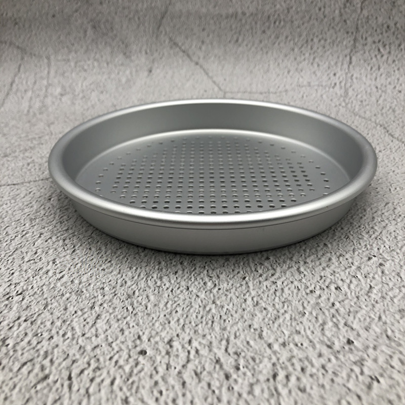 热销铝合金冲孔披萨烤盘簸箕加厚烘焙多功能烤箱专用烤网蒸糕浅盘