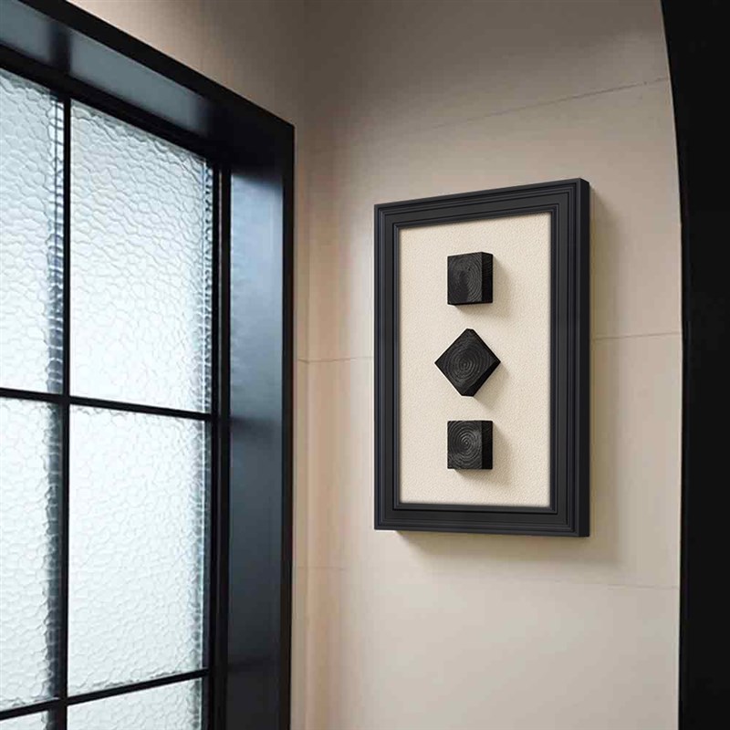 热销中古风电表箱装饰画轻奢高级感立体浮雕挂画黑白极简弱电箱遮图片