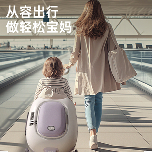 热销kk遛娃行李箱可坐宝宝神器儿童旅行箱二合一带娃出行拉杆箱魔