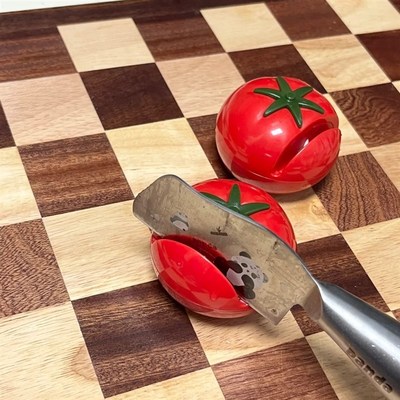 热销磨刀石家用菜刀水果刀固定支架番茄形状可爱户外捷式快速磨刀