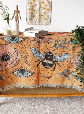 新品Bees Eyes Nordic Woven Throw Blankets Wall Tapestry Thre