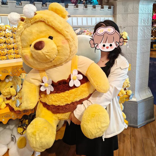 超大号蜜蜂噗噗熊玩偶可爱小红书同款维尼小熊公仔送女友儿童礼物