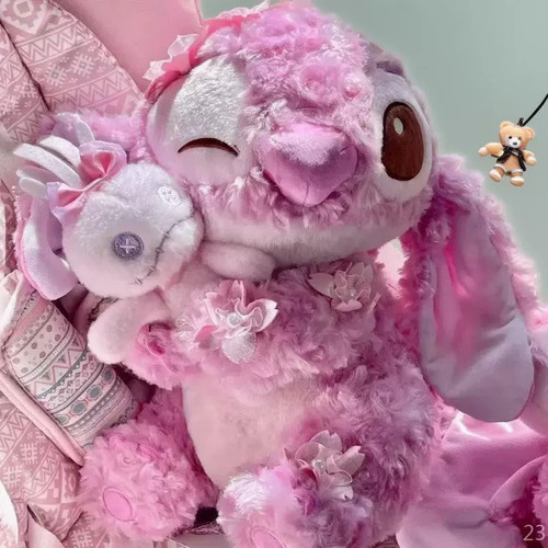 樱花抱小金史迪仔粉色可爱星际宝贝抱枕毛绒玩偶送女生情人节礼物