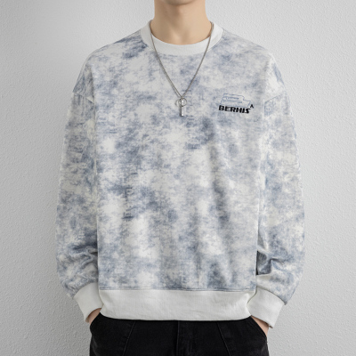 新款美式迷彩风卫衣圆领长袖衫