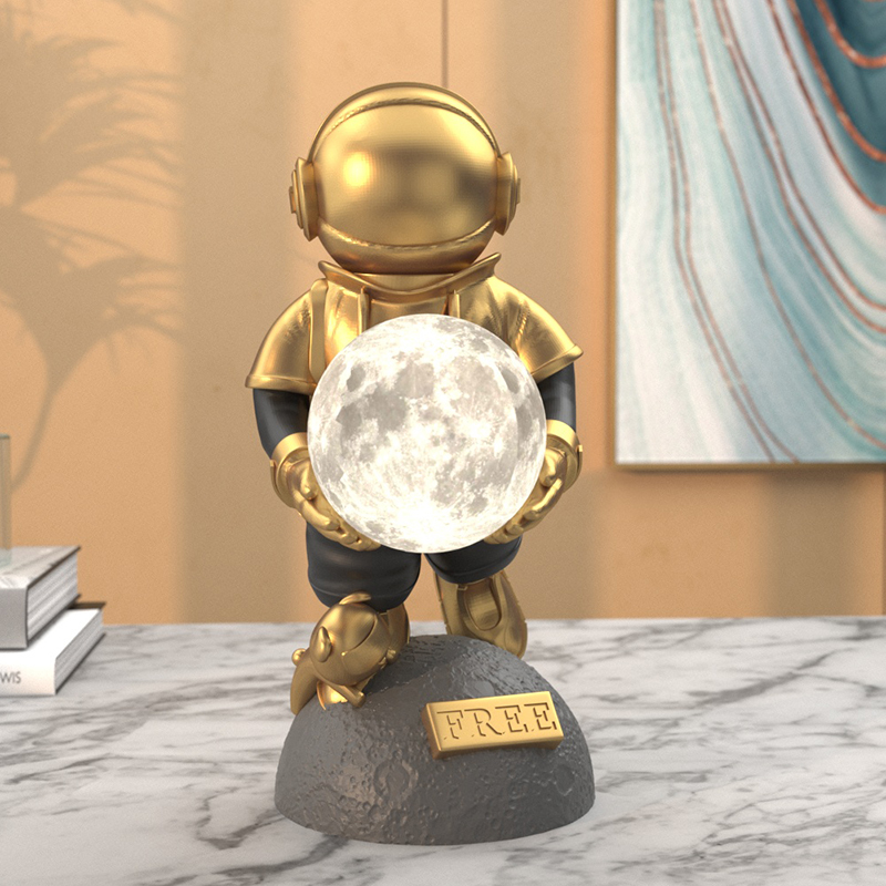 创意宇航员小夜灯摆件办公室太空人电脑桌面装饰品生日礼物毕业