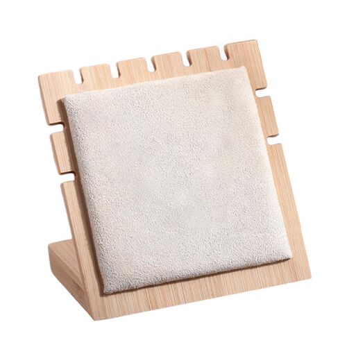 好货Solid Bamboo Wood Jewelry Display Stand Necklace Showcas