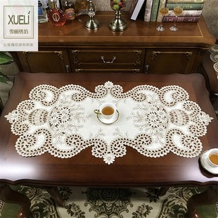 桌旗桌垫餐桌布茶几盖巾布艺刺绣绣花轻奢欧式美式简约花团锦簇