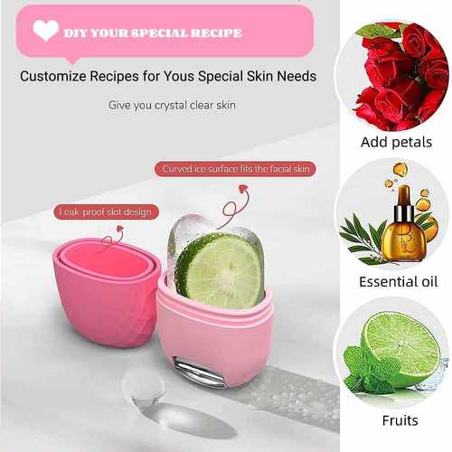 Upgrade 2 In 1 Ice Roller for Face Gua Sha Facial Roller Puf