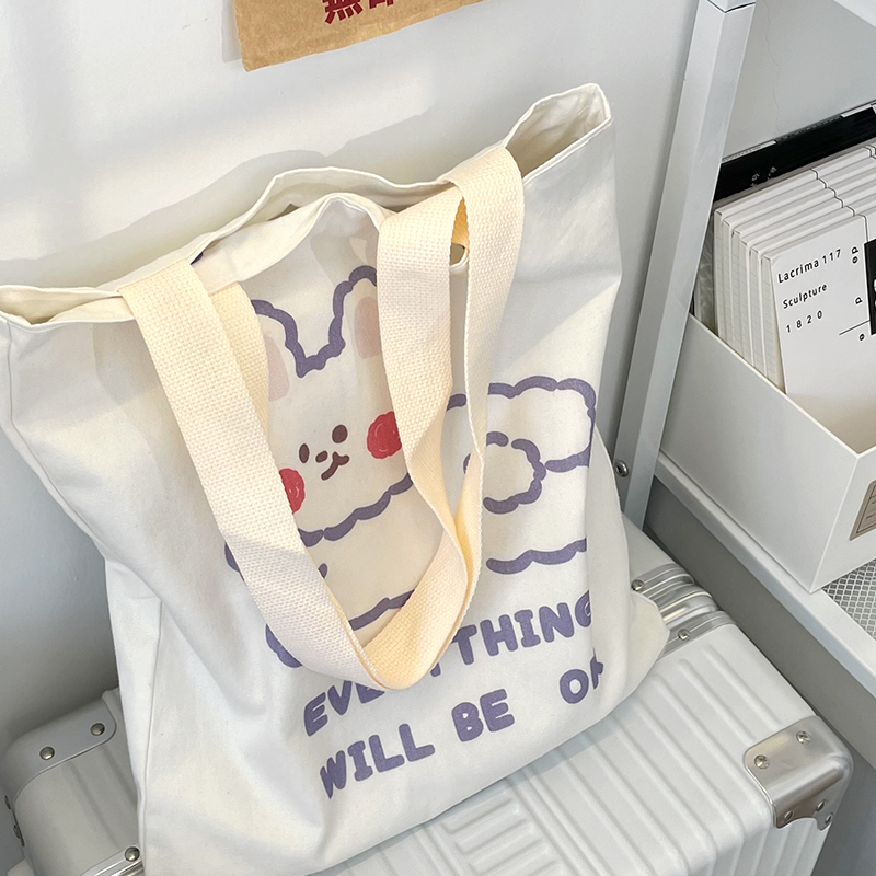 日式慵懒风大容量手拎单肩包环保购物袋简约韩版学生文艺帆布书包