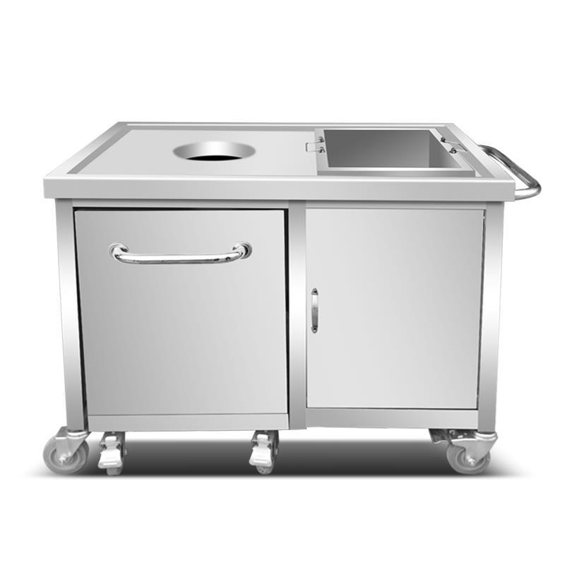 不锈钢收残台商用收餐车酒店食堂厨房餐厅餐具垃圾残食收集回收车