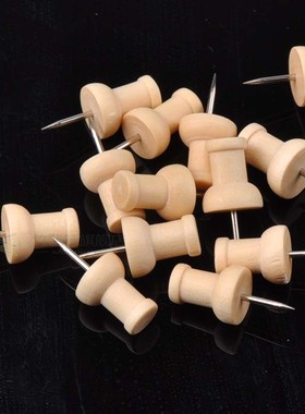 Wholesale 50 pcs/lot Nautral Round Wooden Push Pins Thumbtac