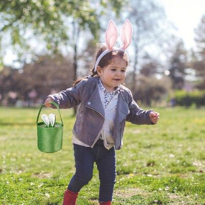 极速Easter Rabbit Basket Reusable Easter Bunny Basket Egg Ba