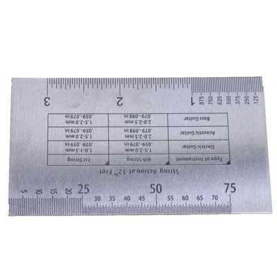 Durable Acoustic Electric Guitar String Action Ruler Gauge T