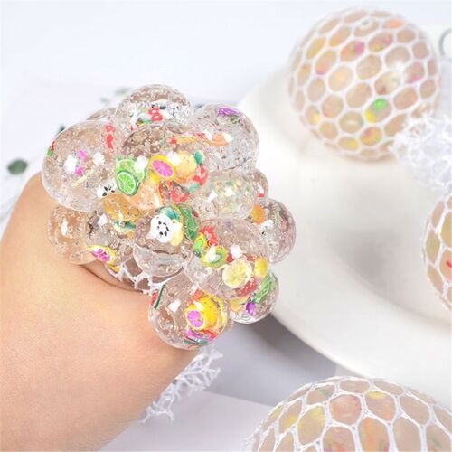 极速6cm Anti-Stress Ball Funny Fruit Slice Grape Squeeze Moo