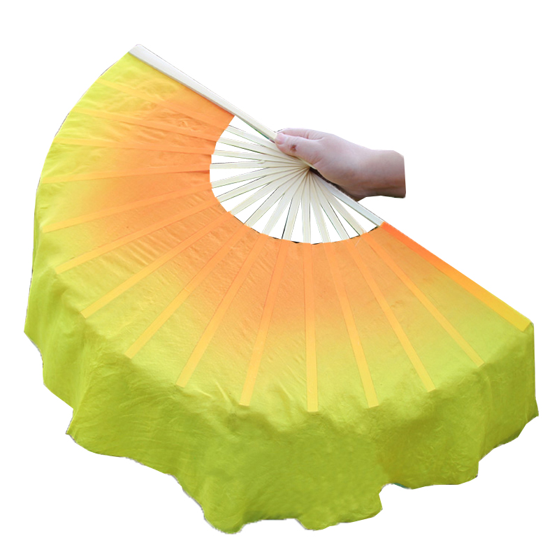 扇子舞东方红真丝舞蹈跳舞扇广场舞健身秧歌扇双面渐变成人表演扇