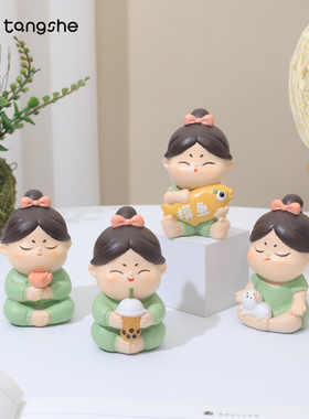 唐仕女小摆件创意家居装饰品客厅办公室桌面可爱唐小圆少女心礼物