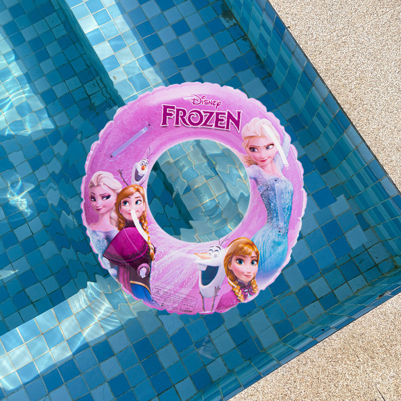 儿童安全环保游泳圈冰雪公主腋下圈带把手防侧翻游泳装备3-6-9岁