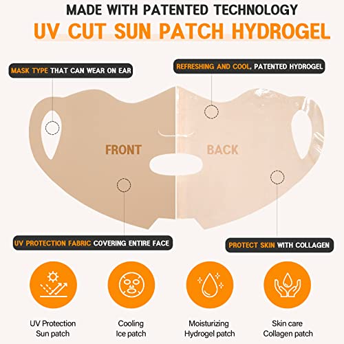 SHIONLE Sun Protection Under Face Mask Area Cooling Patch wi