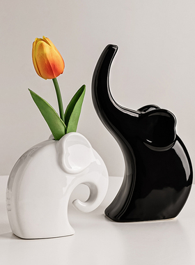 一家三口大象客厅电视柜酒柜装饰品摆件套装搬家礼物乔迁新居礼品