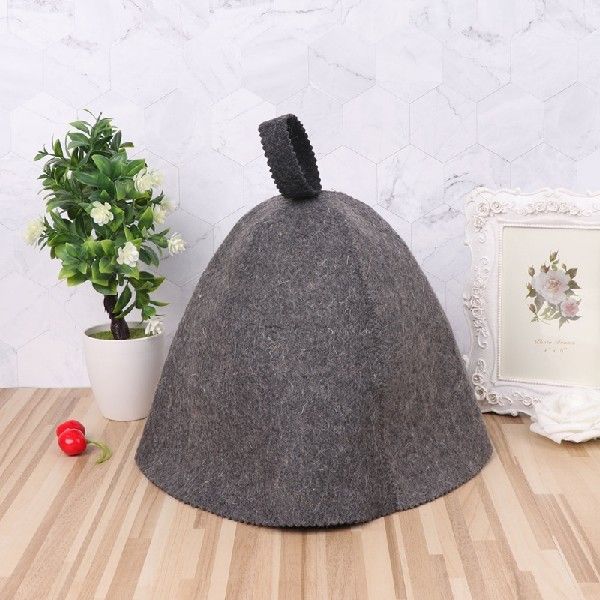 P82D Wool Felt Sauna Hat Dark for grey for HeRad Protective