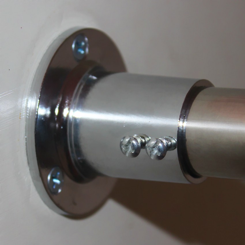 晾衣杆不锈钢管法兰座25mm加厚底座衣柜挂杆重型配件对墙侧固定架