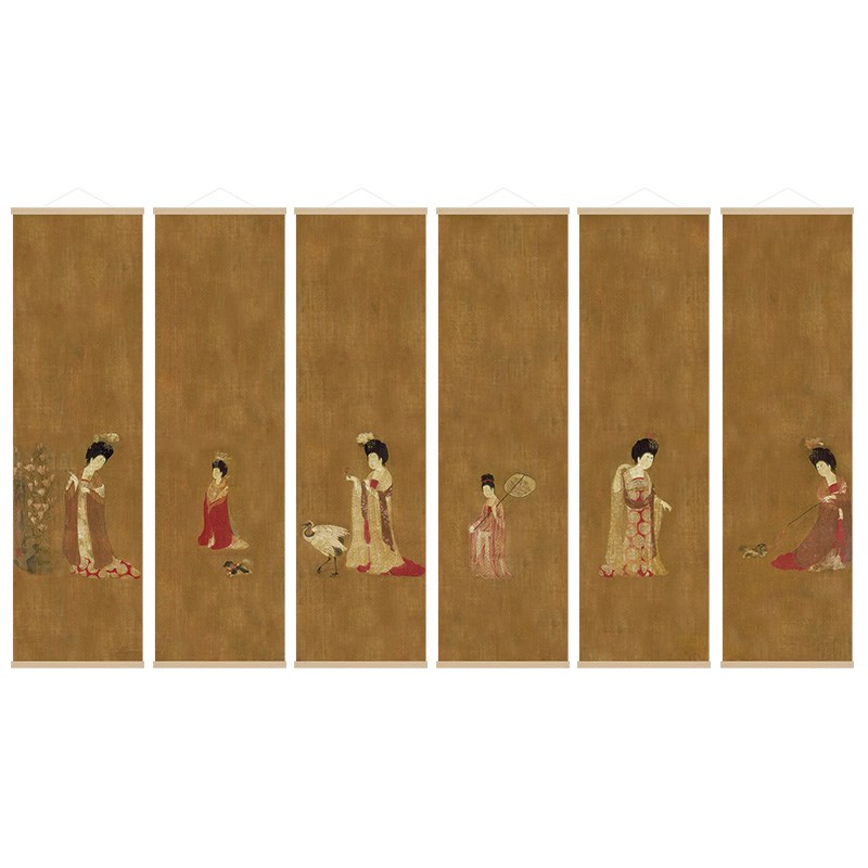 热销新中式簪花仕女图挂画宋代美学客厅壁画茶室书房装饰画酒店餐