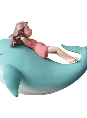 热销现代治愈系小物件幸福感创意鲸鱼女孩摆件房间书柜海豚家居装