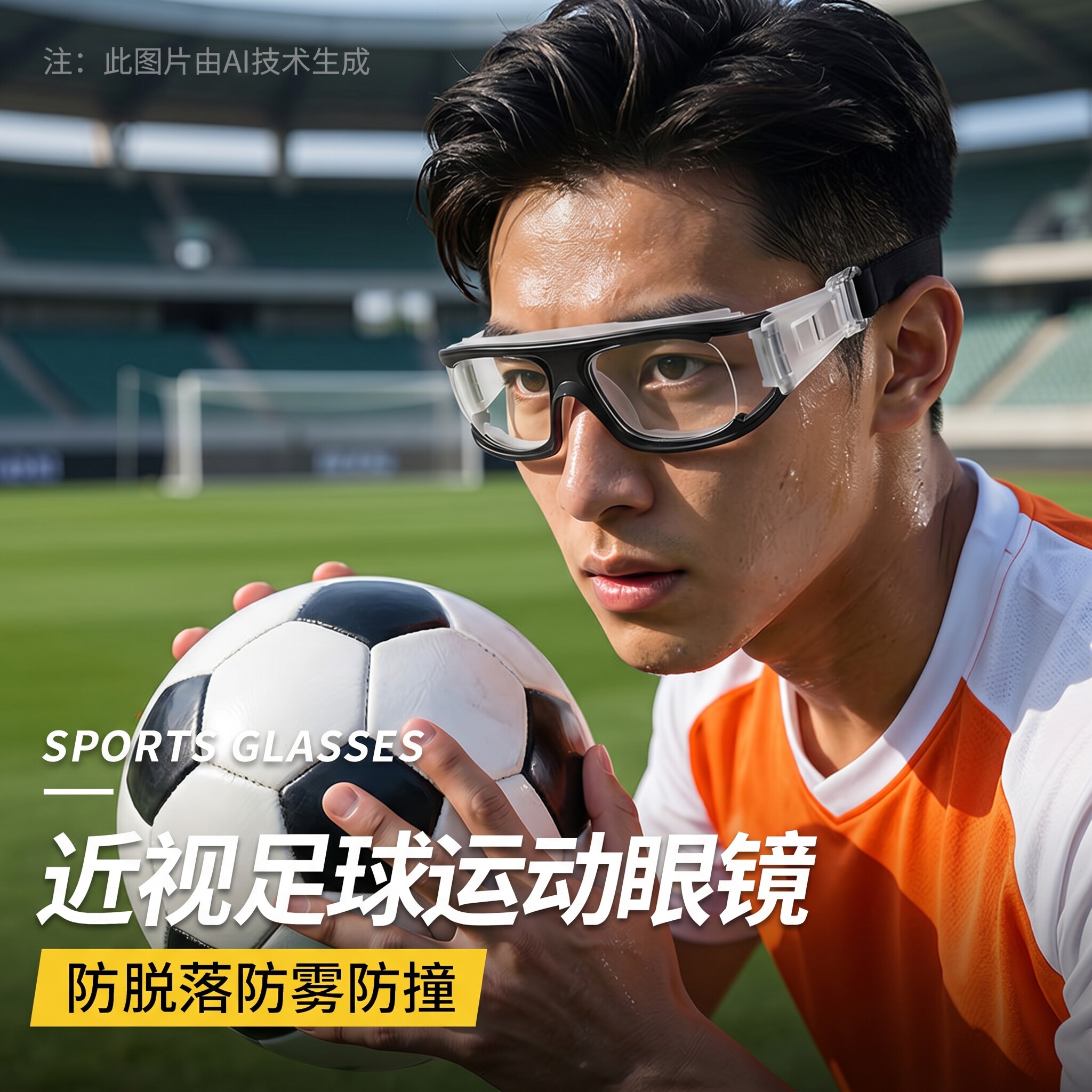 专业运动近视眼镜框足球男款可配度数篮球跑步防撞户外护目镜防雾